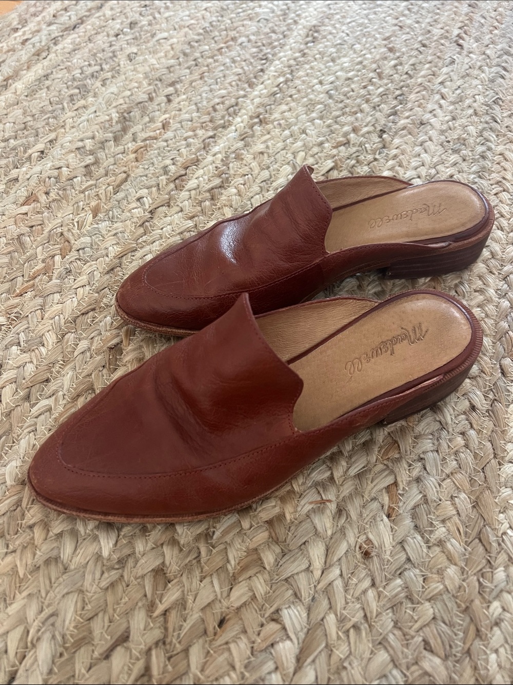 Madewell Brown Leather Slip-On Loafers size 6 1/2 GUC